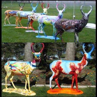 Pronghorn Antelope Buck Primed Fiberglass Sculpture Icon Poly