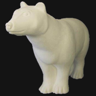 Grizzly Bear Primed Fiberglass Sculpture Icon Poly