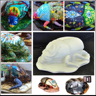 Beetle Primed Fiberglass Sculpture Icon Poly