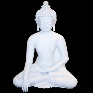 Meditating Buddha Primed Fiberglass Sculpture Icon Poly
