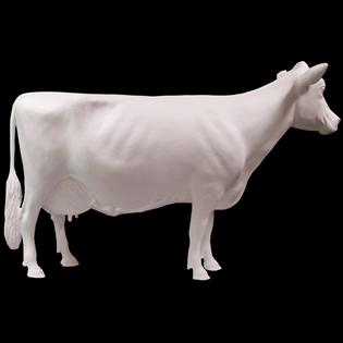 Cow Primed Fiberglass Sculpture Icon Poly