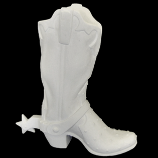 Cowboy Boot With Spur Primed Fiberglass Sculpture Icon Poly