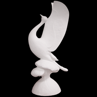 Crane Primed Fiberglass Sculpture Icon Poly