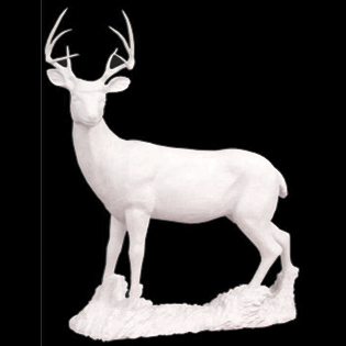 Buck Whitetail Deer Primed Fiberglass Sculpture Icon Poly