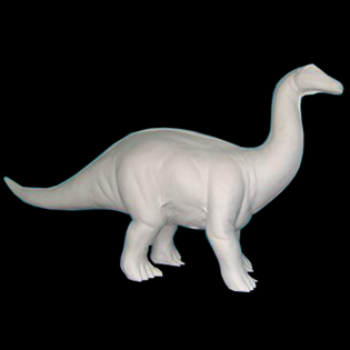 Dinosaur Primed Fiberglass Sculpture Icon Poly