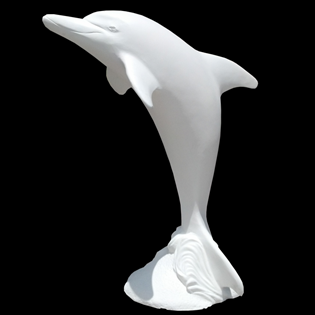 Dolphin Primed Fiberglass Sculpture Icon Poly