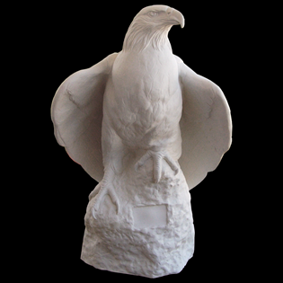Perched Eagle Primed Fiberglass Sculpture Icon Poly