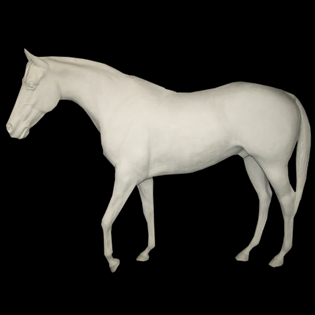 Horse Primed Fiberglass Sculpture Icon Poly