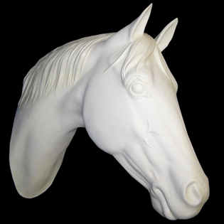 Horse Head Primed Fiberglass Sculpture Icon Poly