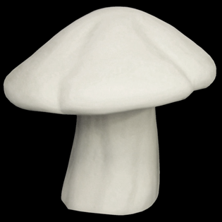 Toadstool Primed Fiberglass Sculpture Icon Poly