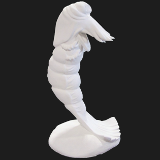 Shrimp Primed Fiberglass Sculpture Icon Poly