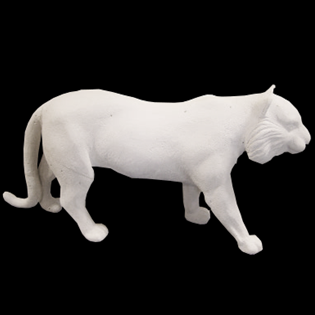 Walikng Tiger Primed Fiberglass Scuplture Icon Poly
