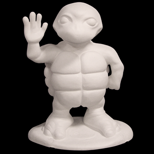 Waving Turtle Primed Fiberglass Sculpture Icon Poly