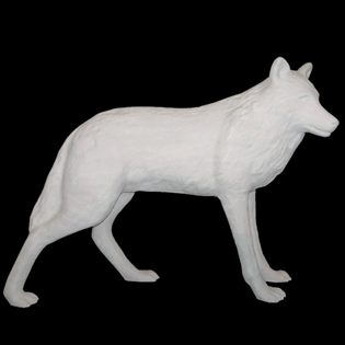 Wolf Primed Fiberglass Sculpture Icon Poly